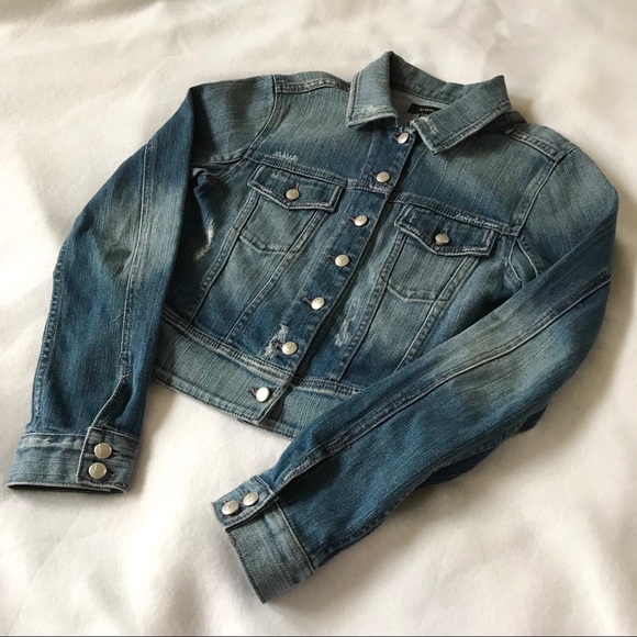 bebe Jackets & Blazers - Bebe Women’s Denim Distressed Blue Jean Jacket